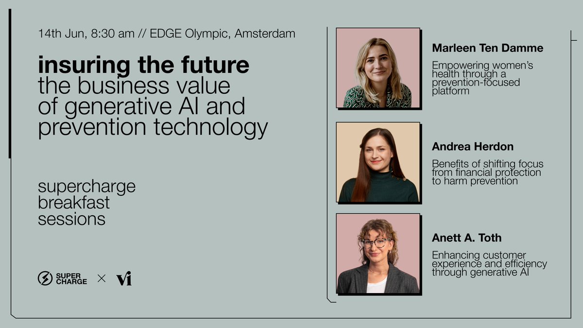 Join us at our upcoming Amsterdam #BreakfastSession as we explore the transformative power of #preventiontech and #generativeai in the insurance industry! Register here: insights.supercharge.io/nl-breakfast-s…