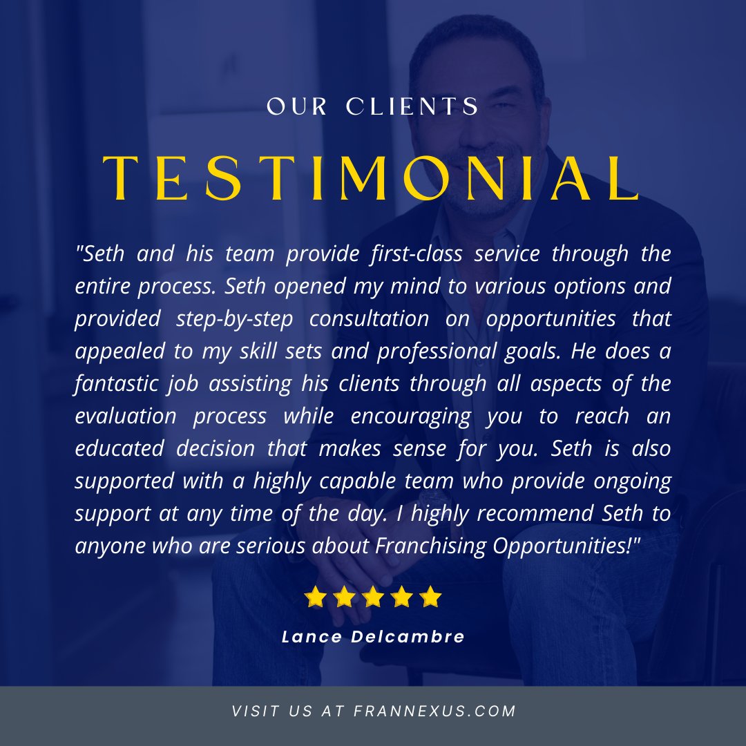 Look what our clients have to say about their franchise search experience with Frannexus.
.
.
.
#review #testimonial #happyclient #frannexus #career #opportunity #job #buyabusiness #sale #franchise #wealth #entrepreneur #entrepreneurship #businessopportunity #business