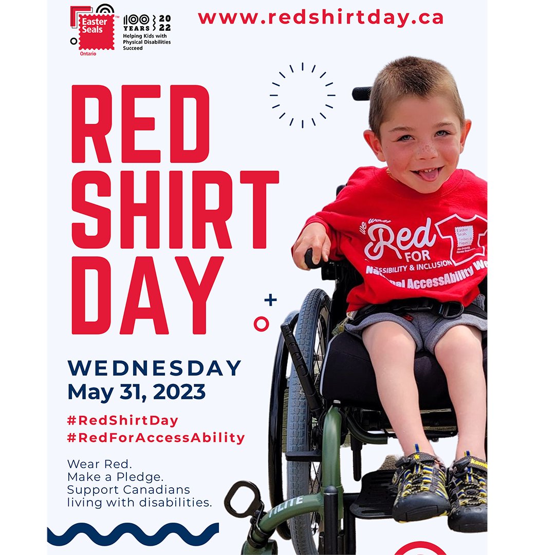 Today we wear a red shirt to raise awareness for accessibility and disability inclusion and make a pledge to help remove physical, attitudinal, and systematic barriers in our schools, workplaces, and communities. #NAAW2023 #RedShirtDay #RedForAccessAbility