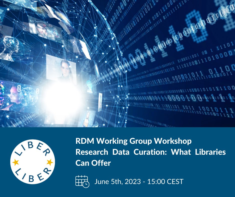 Upcoming - a workshop hosted by LIBER's Research Data Management (RDM) Working Group! There's still time to register for this interactive session discussing the fundamentals of data curation.

📅 June 5th - 15:00 CEST
👉Register here: ow.ly/kIhw50OzlbQ