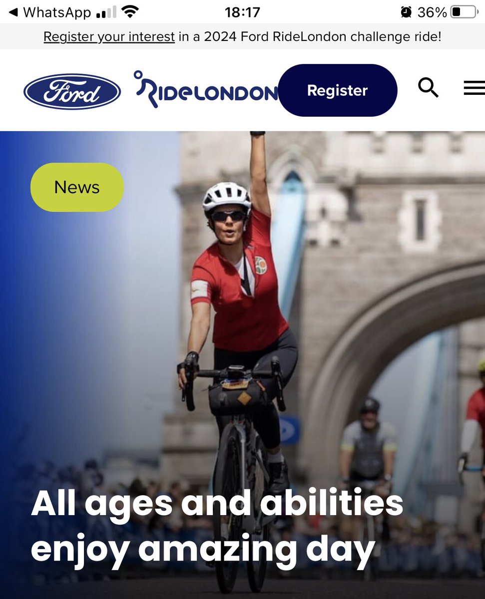 I completed the <a href="/RideLondon/">Ford RideLondon</a> last Sunday and I’m on their website tinyurl.com/4fhdbek5

#postergirl #cyclist