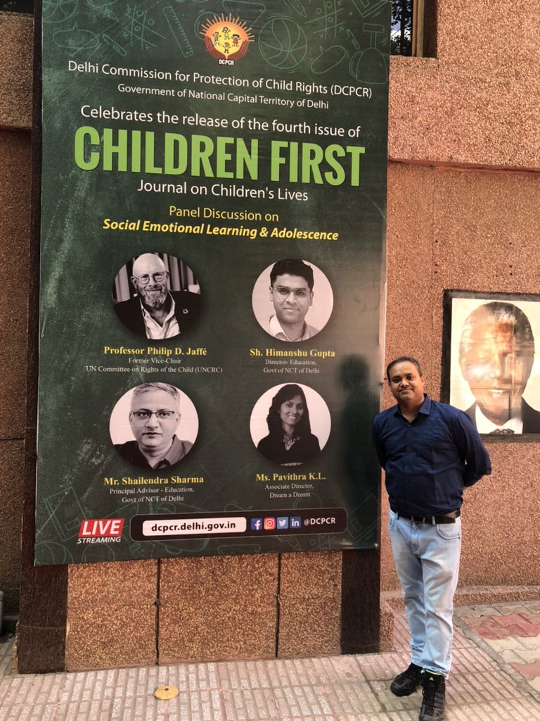 IamCJha's tweet photo. #ChildrenFirstJournal
Looking forward to attend the panel discussion on Social Emotional Learning and Adolescence at the launch of fourth issue by @DCPCR
@AtishiAAP
@Dir_Education @gupta_iitdelhi
@shail2018 @lexpsy @UNChildRights1 @AnuragKunduAK https://t.co/4xQZKRxc1f