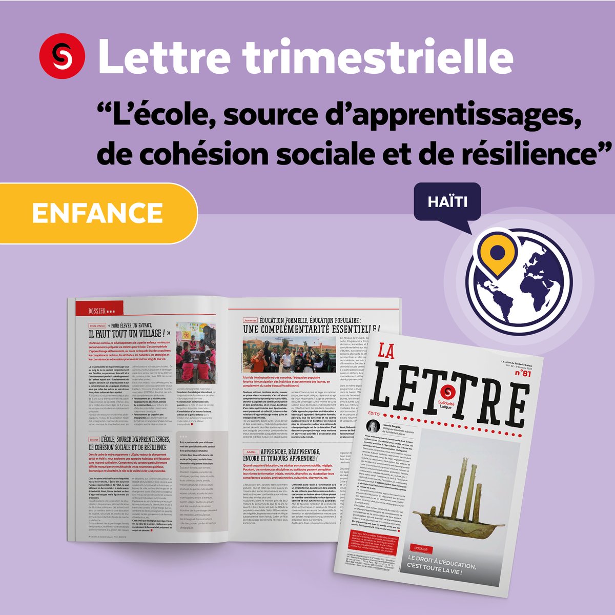 En #Haiti 🇭🇹, dans les zones très isolées, l’École est souvent l’unique représentation de l’État, le seul bâtiment en dur sécurisé et la seule source d’électricité. Elle est un lieu d’apprentissages mais également de protection.

Lire notre article 👉 urlz.fr/m5fN
