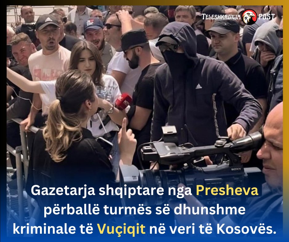 teleshkronja's tweet photo. Fetije Kamberi, gazetare shqiptare nga #Presheva përballë turmës së dhunshme të Vuçiqit në veri të Kosovës.

E zgjuar, e guximshme, profesionale ! https://t.co/hBTYKtQPkP