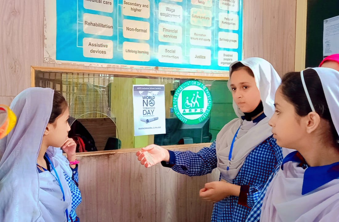 HHCSARPD's tweet photo. Don’t let your goals fade away in the smoke of cigarettes. stay clear and focused. The theme for World No Tobacco Day 2023 is "we need food not tobacco"
World No Tobacco Day celebration by the ARPD Inclusive school system students.
#ARPD #HHCS #Aiss #students #WorldNoTobaccoDay https://t.co/sx6xZjBMr3