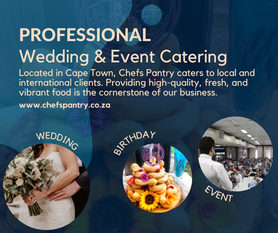 ChefsPantrycpt's tweet photo. ARE YOU LOOKING FOR A CATERER AT YOUR NEXT EVENT.
At Chef’s Pantry, we truly believe that catering and the love of food are simply contagious.
Contact us at info@chefspantry.co.za or 063 551 8101
#privatechef #weddings #corporateevents #CapeTown https://t.co/wDaKSC7BNp