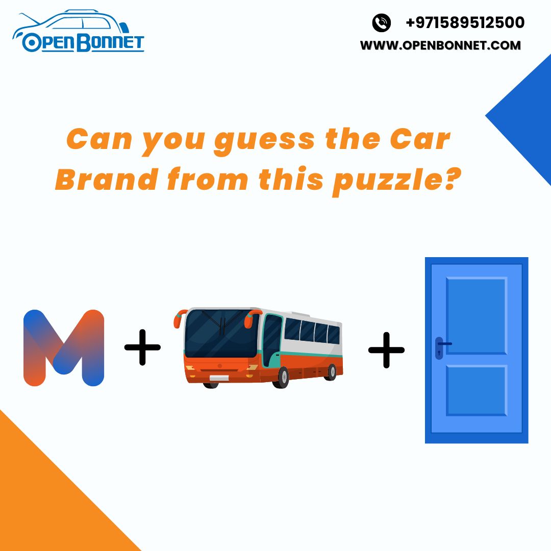 Do you think you can crack the code? Put your answer in the comments.

#openbonnet #carservice #carserviceexperts #carservicecenter #carserviceshop #carservicedubai #carservicebahrain #carserviceuae #uaebusiness #guesswho #CarBrandPuzzle #puzzletime #puzzlelover #dubai #uae