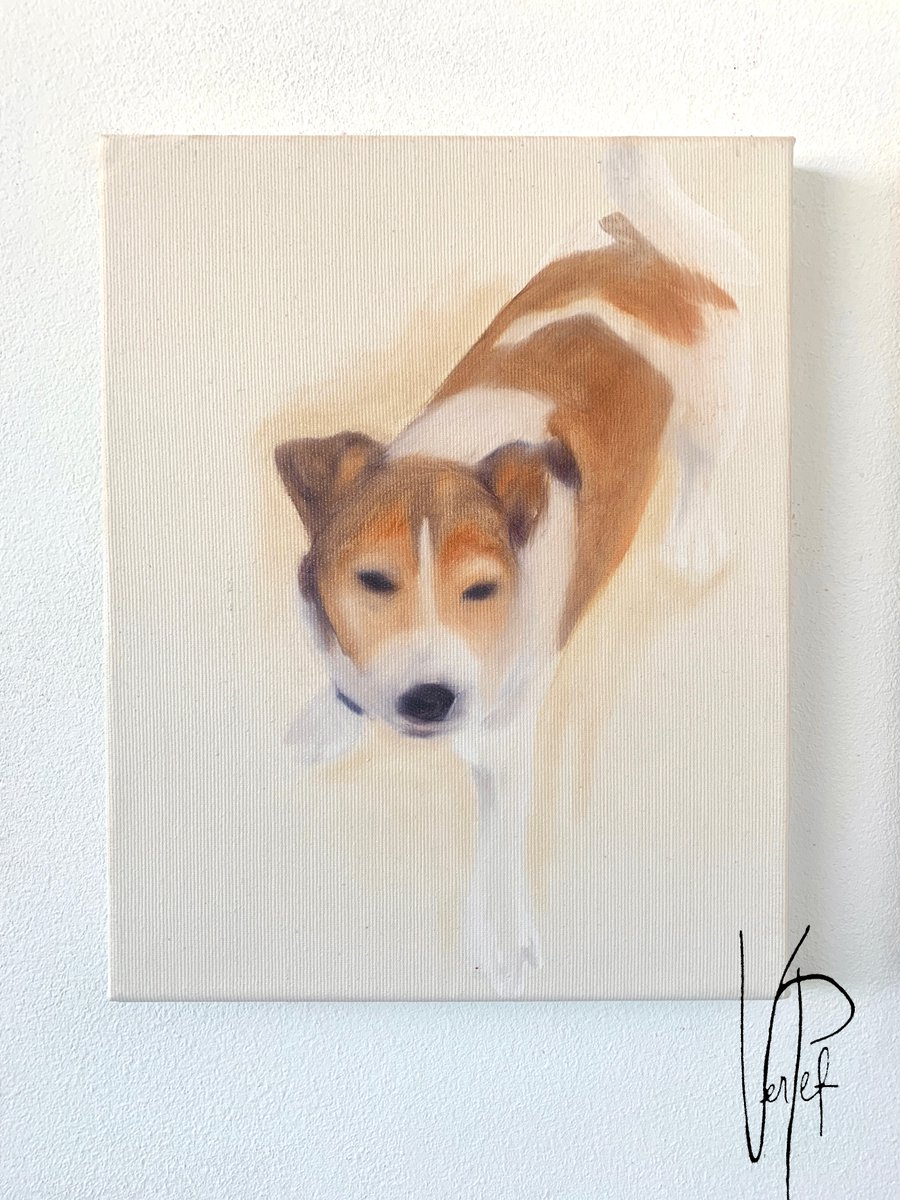 ateliervp's tweet photo. I like to play around with different ways of painting. 
Currently I'm working on these kind of soft little oil paintings. 
I am excited to share more from this series in the future!

#painting #dog #art #soft #oilpainting #acrylicpainting #dogs #artist https://t.co/wFqZU068o5