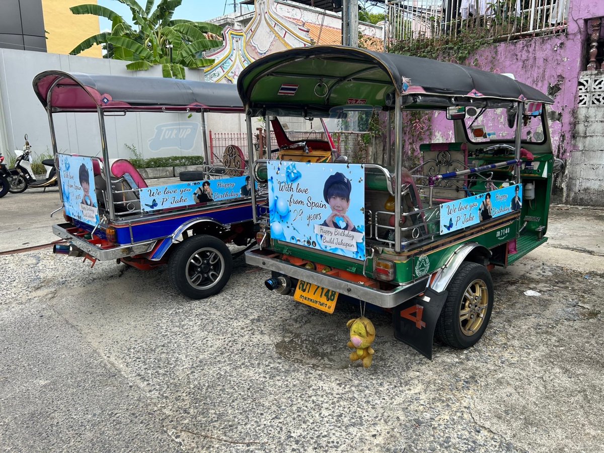 biblebuild_sp's tweet photo. Our tuktuks can be seem from today until June 6th, route Asiatique! 
Thank you SO MUCH to all of you who made this possible! And thanks to @SpainBuild @BibleWSpain 🥰
If you see them, pls tag us🤗 We hope Biu likes it! 💙We love you very much P'Jak 🫶✨

#Beyourluve #BuildJakapan https://t.co/FRvCmkVF3E