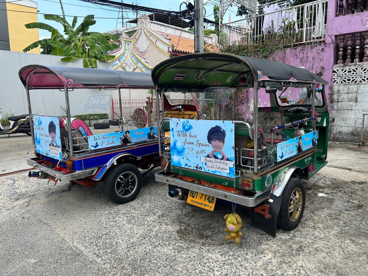 biblebuild_sp's tweet photo. Our tuktuks can be seem from today until June 6th, route Asiatique! 
Thank you SO MUCH to all of you who made this possible! And thanks to @SpainBuild @BibleWSpain 🥰
If you see them, pls tag us🤗 We hope Biu likes it! 💙We love you very much P'Jak 🫶✨

#Beyourluve #BuildJakapan https://t.co/FRvCmkVF3E