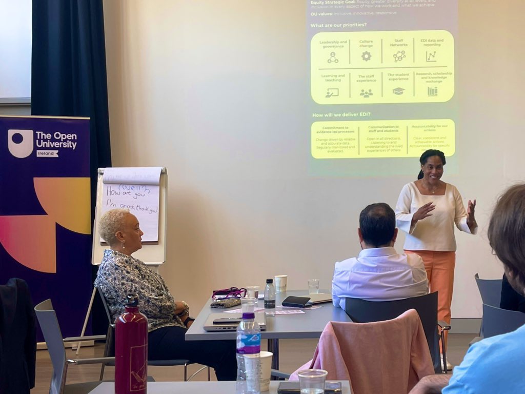Chrisannity1's tweet photo. Understanding more about the degree awarding gap with Professor @marciaw1404 and the OU’s Equality, Diversity and Inclusion plan at the @OUBelfast away day https://t.co/1rJZoSgeIR