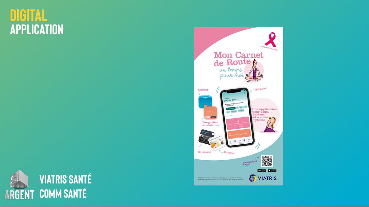 Strategies's tweet photo. GP Stratégies de la Communication Santé 2023 – Digital / Application : un ARGENT pour #Viatris et l’agence @COMMSante pour la réalisation « Mon carnet de route, un temps pour moi ». Bravo à eux !
#gpstrat #Sante https://t.co/Z3oHvbpgEM