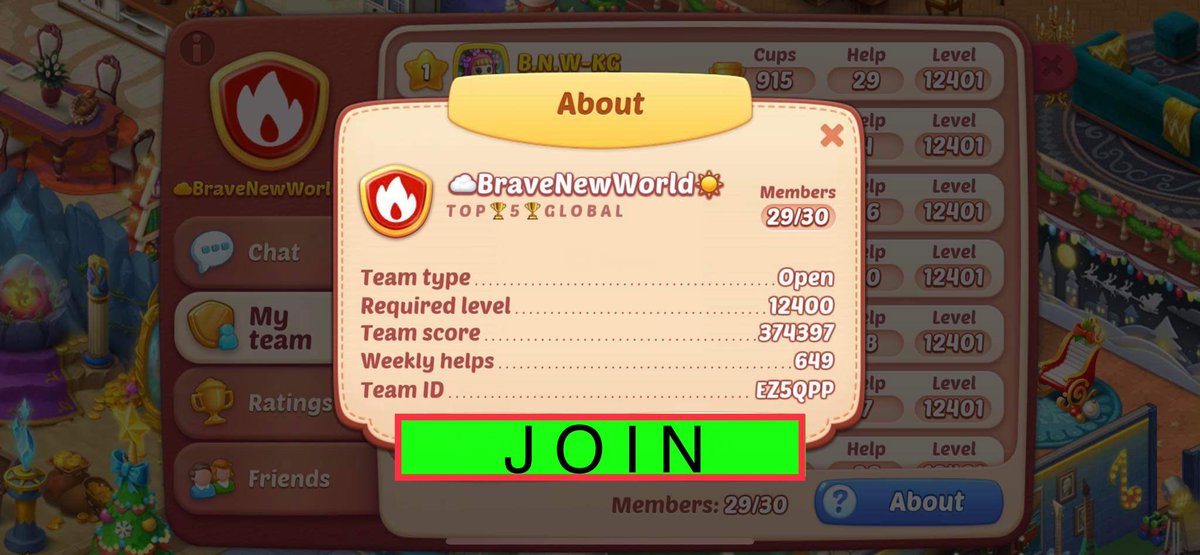 LiaDelVentoBNW's tweet image. We need champions WITH CUPS🏆🏆🏆
Search team ☁️BraveNewWorld☀️
Team ID: EZ5QPP
We are on the top of national and world rankings‼️ #homescapes #playrix