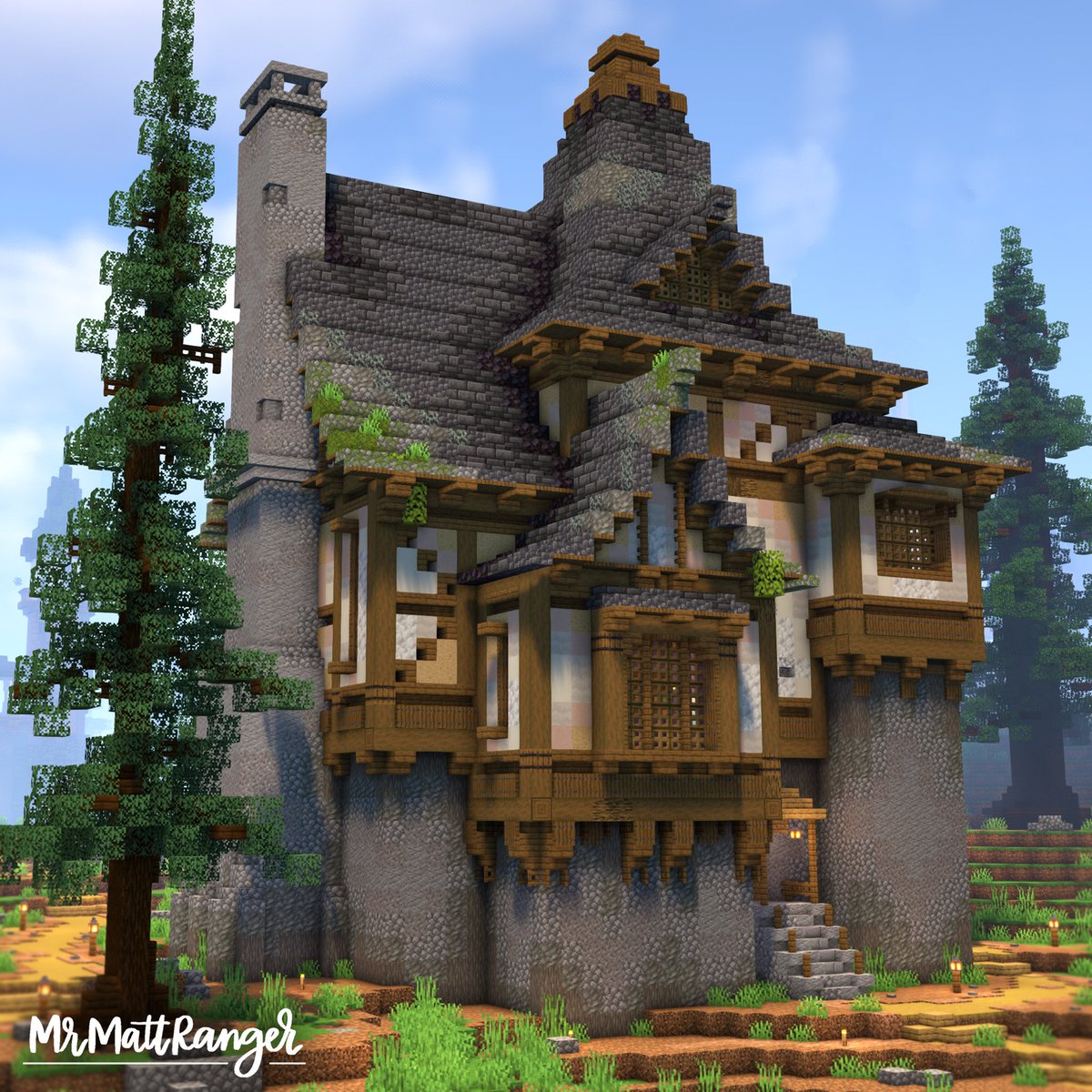 Minecraft Medieval Tavern
————————————
Designed and Built in Hardcore Minecraft on the @oneshot_smp 

Full interior as well!
#Minecraft #Minecraftbuilds