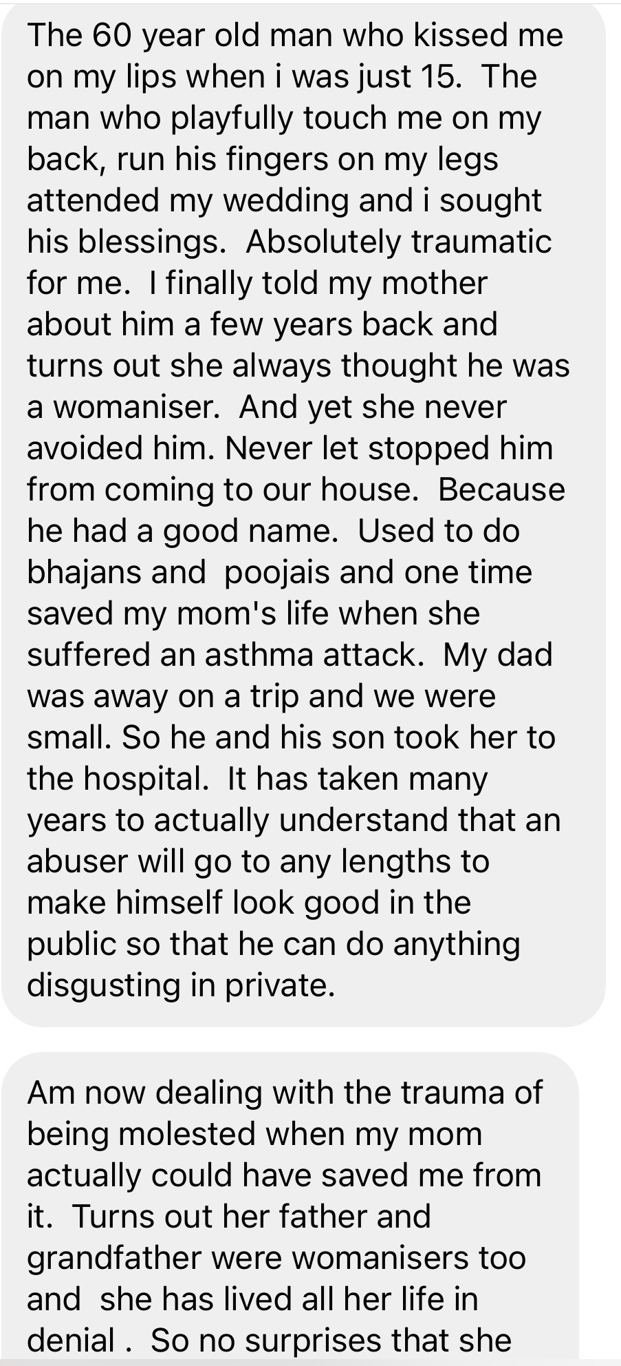 Chinmayi Sripaada on X: This is your reminder that families actively  protect molesters in India These molesters never get reported, live a  respectable life and die a glorious death. This is a