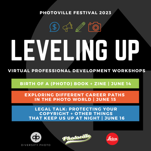 DiversifyPhoto's tweet photo. Develop skills to #LevelUp in visual storytelling w/ workshops on photo books, different photo-based career paths, + protecting your copyright

RSVP for FREE professional development 6/14-6/16 w/ @DiversifyPhoto x @Photoville: https://t.co/hAg2ijFkuc

Support from @leicacamerausa https://t.co/QjM27QSB2U