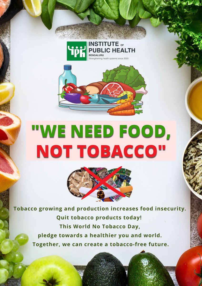 By choosing to grow food instead of tobacco, we prioritize health, preserve  ecosystems, and strengthen food security for all”,@DrTedros @WHO,  @MoHFW_INDIA #WorldNoTobaccoDay2023 #FoodSecurity #notobacco