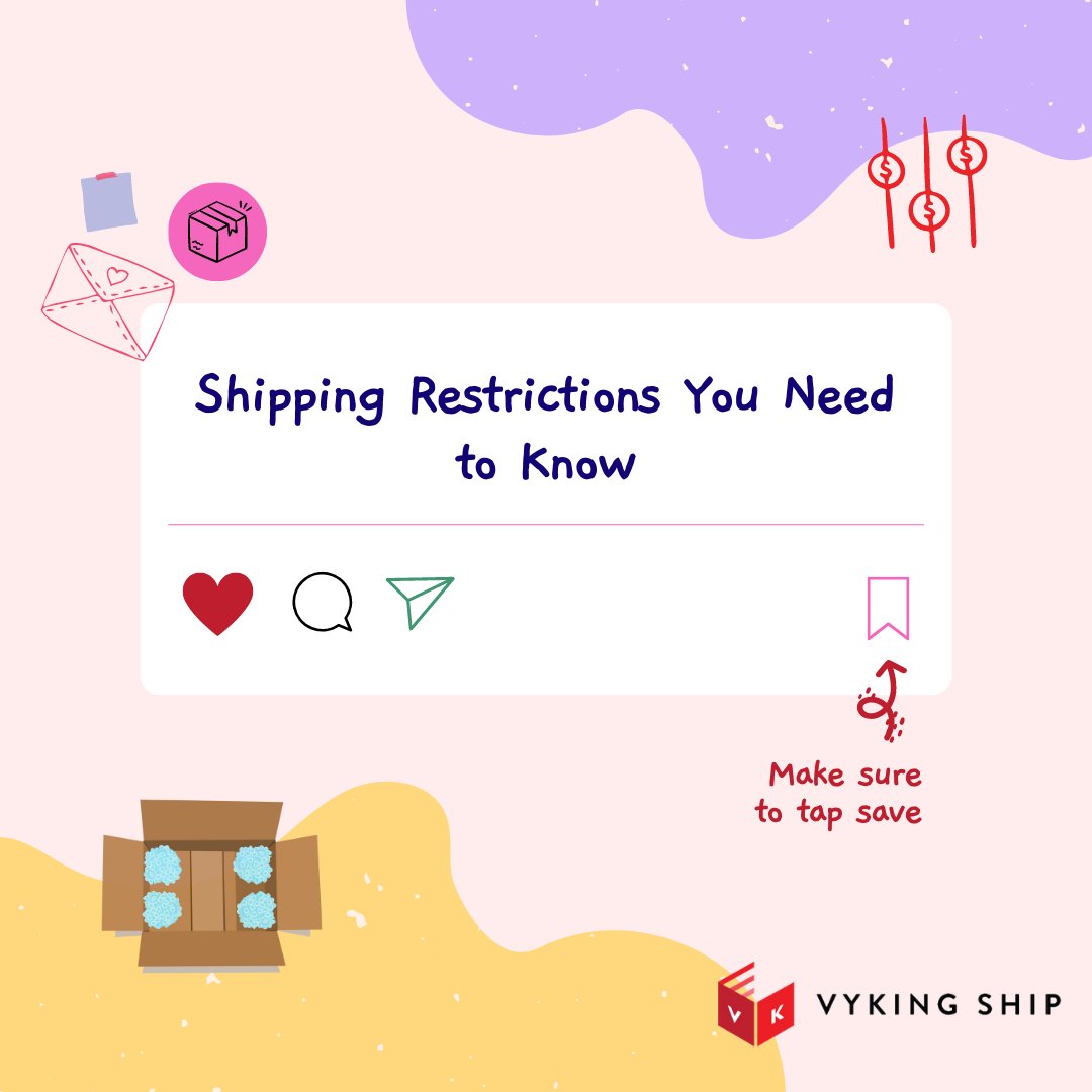 VykingShip's tweet photo. 🚫📦 Don't get caught by surprise! 

Know the shipping restrictions before you shop US stores online. Check out our blog for more info! 🛍️🌎 

#shippingrestrictions #internationalshipping #onlineshopping #usa #internationalshipping #parcelforwarding #shipping #VykingShip https://t.co/tgsAZf7K4L