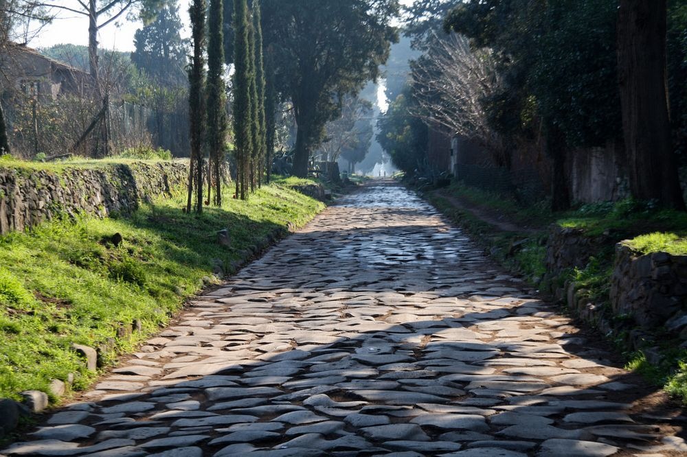 The Appian Way, the 'queen of the long roads', one of the earliest Roman roads connecting Rome to Brindisi.