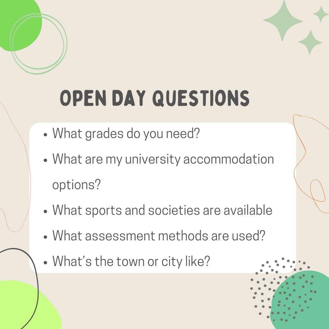 educationcoms's tweet photo. TheUniGuide have created a list of questions to ask during open days! We have selected a few of our favourites. These are also great questions to consider and research before attending open days. Read the full list here:https://t.co/2Wjbhnte7j https://t.co/BWpvmYlXhu