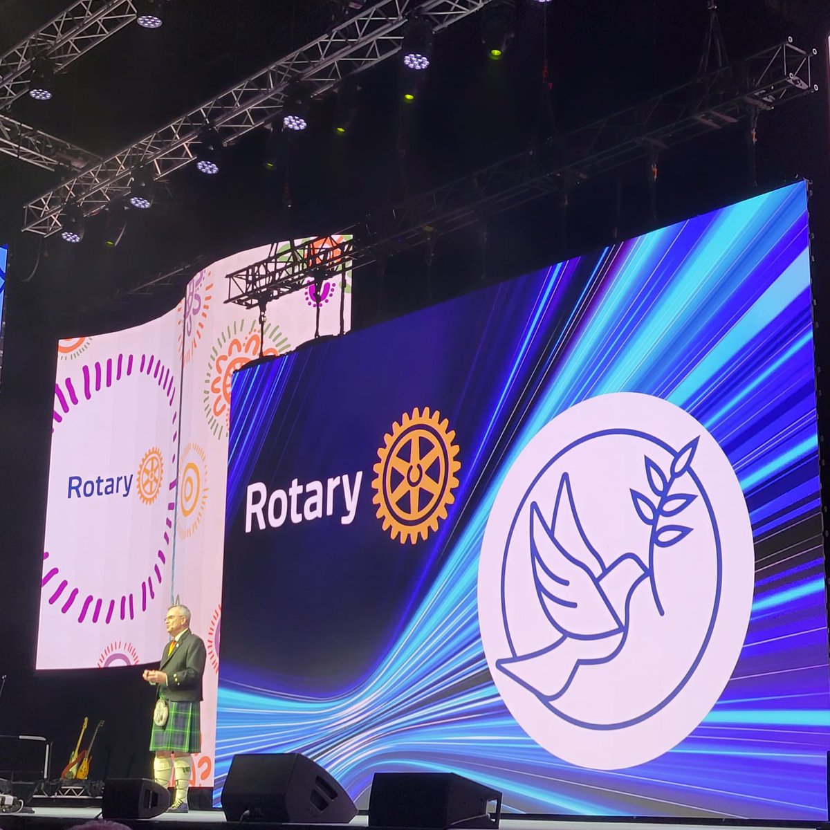 Rotary's tweet photo. “As our General Secretary @JohnHewko said earlier at #Rotary23, we need to use the full power of Rotary to build positive peace and prevent conflicts.”

- @gordonmcinally, President-Elect Rotary International https://t.co/LRPLTER8cd