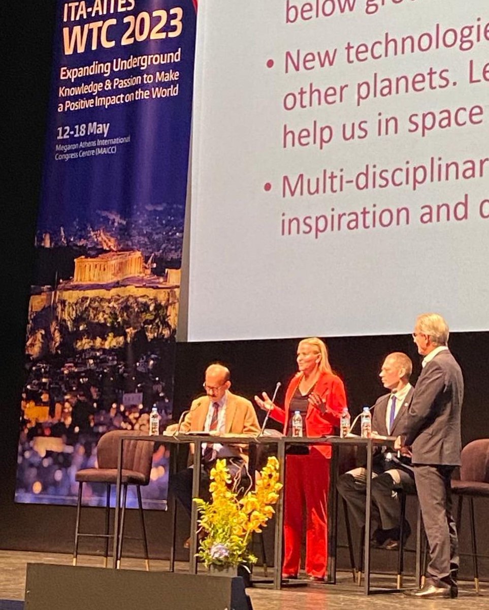 MissionEarthFi1's tweet photo. Roundtable on #Underground #Infrastructures to strengthen #resilience and reduce #vulnerability to #climatechange:  @MissionEarthFi1 represented by @ItacusF discussed: “#Planning the #future – How #undergroundspace is used in self sustaining communities” at @WTC2023. #wtc2023. 🇬🇷 https://t.co/iYnUBRyQtZ