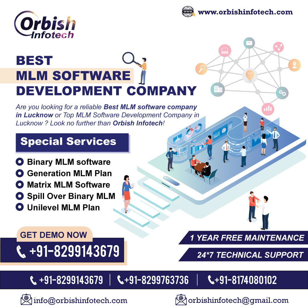 Empower Your MLM Business with Cutting-Edge Software Solutions from Orbish Infotec.
☎Call Us Now:- +91 -8299143679, +91 -8299763736
🌐Visit:-orbishinfotech.com/mlm-software-c…
#orbishinfotechcompany #mlm #mlmtips
#mlmsoftware #mlmbusiness #mlmsoftwarecompany #software  #orbishinfotech