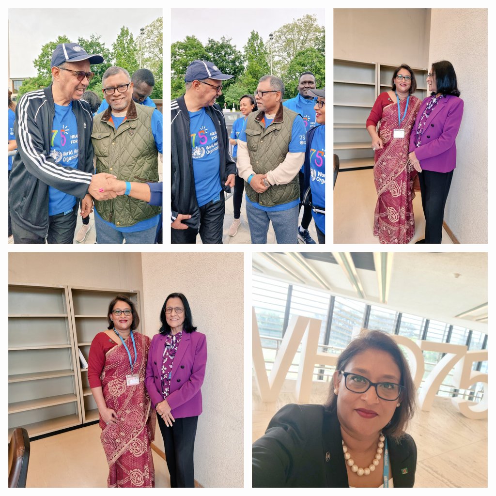 Sharing a few memorable moments from #WHA76. Amazing to have met our leaders of the global health agenda. Hoping to join them in their efforts @DrTedros @WHO @WHOSEARO #MentalHealthMatters #UHC #DisabilityInclusion #AutismAcceptance