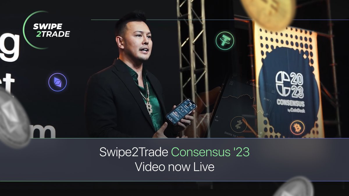 Our Consensus 2023 highlight video has dropped! ⚡️

Click the link below to check it out and let us know what you think! 👇
bit.ly/SwipeToTrade 

Make sure to like, comment and subscribe to the Swipe2Trade YouTube channel so you don’t miss our next video! 🔥

#Consensus2023