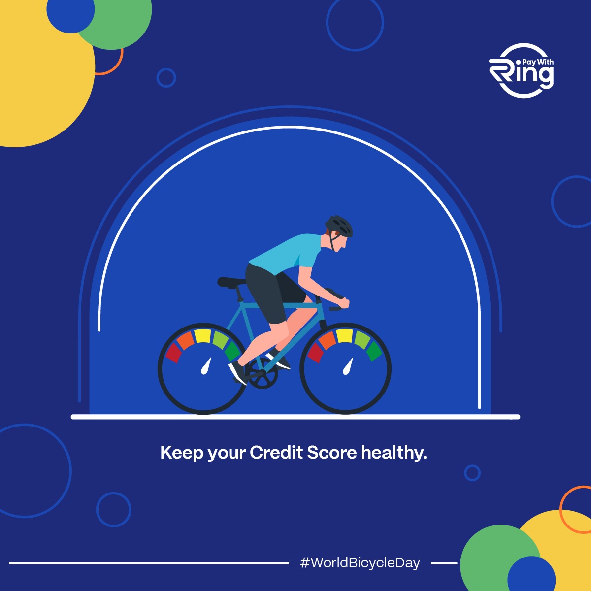 PaywithRing's tweet photo. Riding a bicycle is a great way to maintain your physical health. But make sure you don't neglect your financial health. #WorldBicycleDay #PayWithRING #ConsumerApp #MerchantApp https://t.co/HoeSxpDVd6
