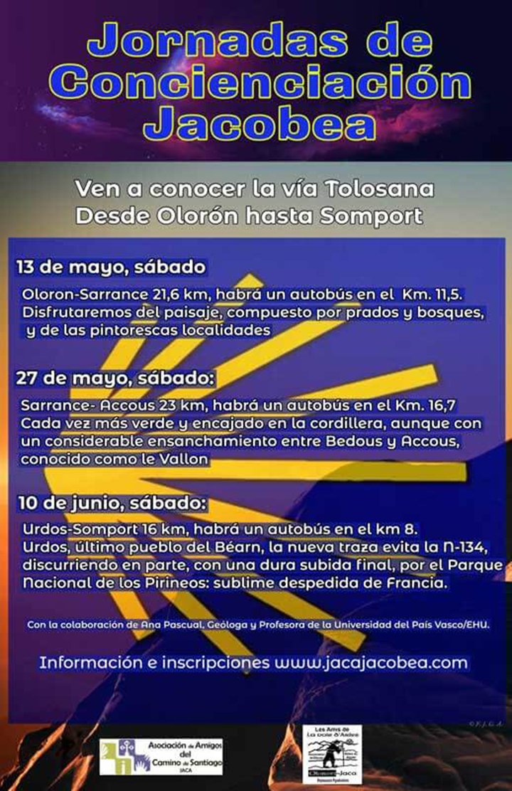 CSantiagoAragon's tweet photo. Todavía estás a tiempo de inscribirte a la última salida de las "Jornadas de concienciación jacobea 2023" organizadas por @jacajacobea. El 10 de junio, de #Urdos a #Somport 🇫🇷🥾🇪🇸
🔺 Más información e inscripciones, aquí: https://t.co/QMy7VRBmMg #CaminodeSantiago https://t.co/jzsCLiuvSd