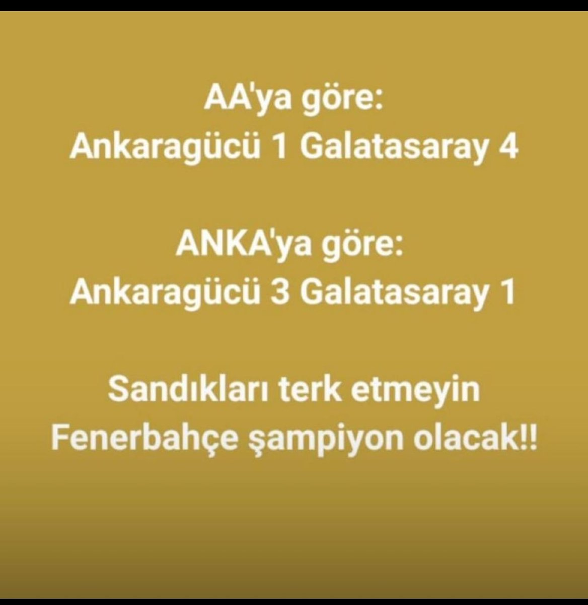 Stadyumu terketmeyin 
Daha Fenerbahçe lehine verilmeyen penaltılar var
@GalatasaraySK
