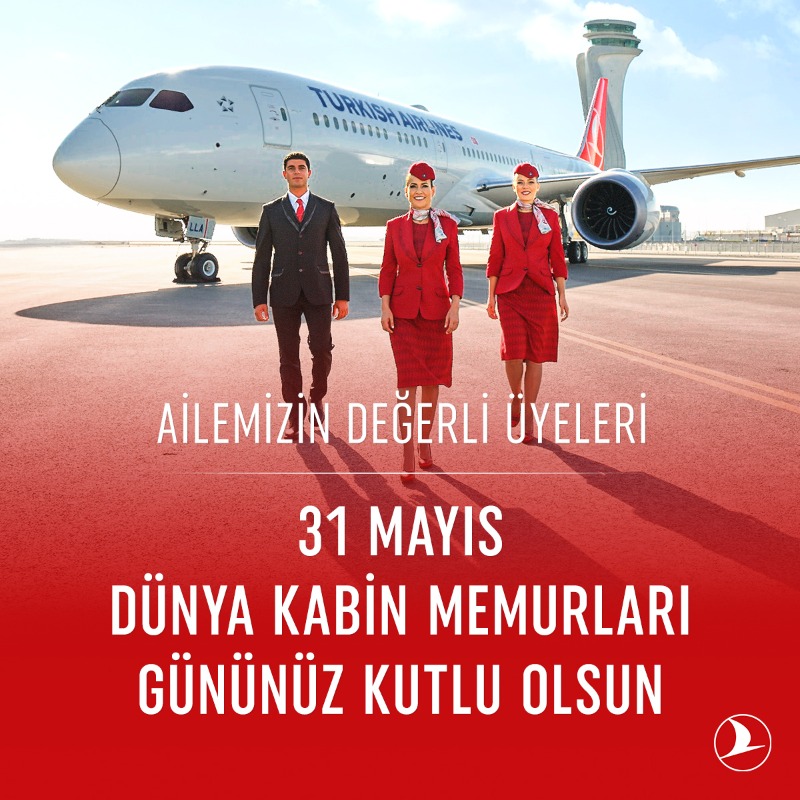 ✈️
Misafirlerimizi gökyüzünde en iyi şekilde ağırlayan değerli kabin memurlarımızın 31 Mayıs #DünyaKabinMemurlarıGünü kutlu olsun.

#TürkHavaYolları