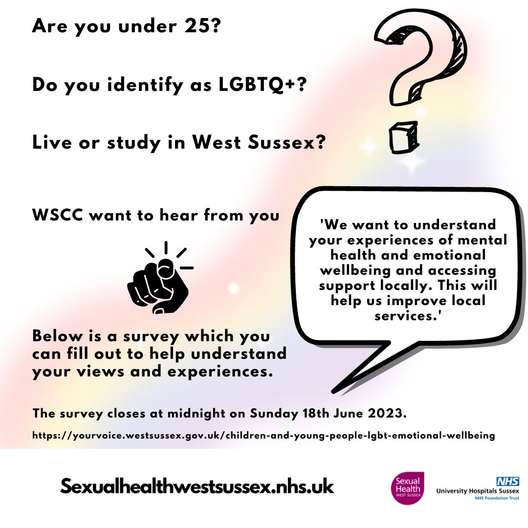 Young people LGBTQ+ well-being survey 
Link in bio! 
#wscc #LGBTQ