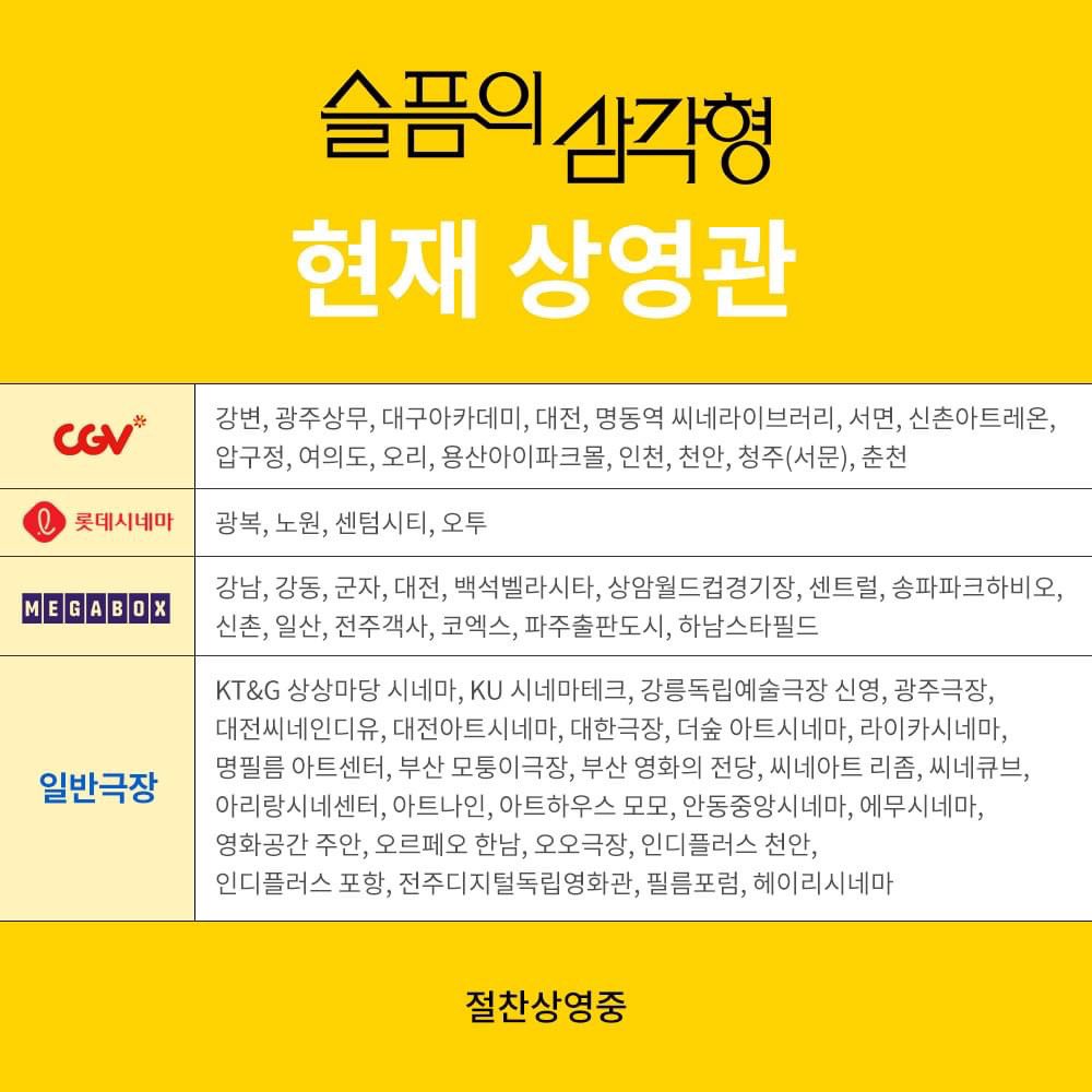 칸영화제 황금종려상 수상작🥇 <슬픔의 삼각형> 현재 상영관 잊지 못할 영화적 경험 선사할 <슬픔의 삼각형> 🚢 극장 확인 후 흥행선 탑승하러...