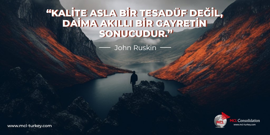 “Kalite asla bir tesadüf değil, daima akıllı bir gayretin sonucudur.” John Ruskin 

#johnruskin
