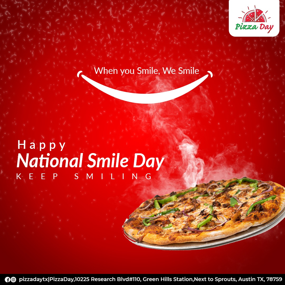 Smile, for someone is watching you and taking inspiration from you. Always keep smiling. Happy Smile Day!

#pizzatx #smile #moresmile #smileday #happyday #happylife #keepsmiling #keepsmile #inspiration #happyday #smileday2023 #usa #texas #austin #smilechallenge