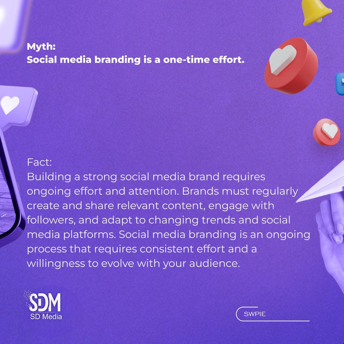 Sdmedia4's tweet photo. Here are some Myths and facts about social media branding..

Grow your business
with 👉/sdmedia4

for more information Call us on 9926500016
Visit our website:- https://t.co/n3jwNNG4Av

#sdmedia #socailmediamarketing #bilaspur_cg #myths #facts #socialmedia #branding #explore https://t.co/S6veDh97mQ