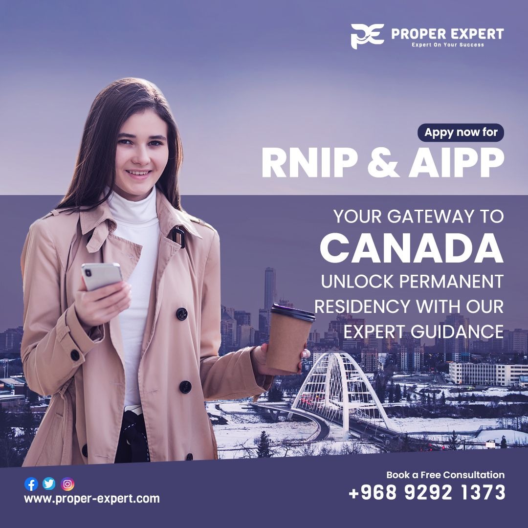 expert83510's tweet image. Unlock your permanent residency with our expert guidance.
Don't miss your chance to apply for the RNIP and AIPP programmes, your gateway to Canada.
For More Details,
Visit: proper-expert.com
Contact Us: +968 92921373
.
.
.
#properexpert #rnip #aipp #canada