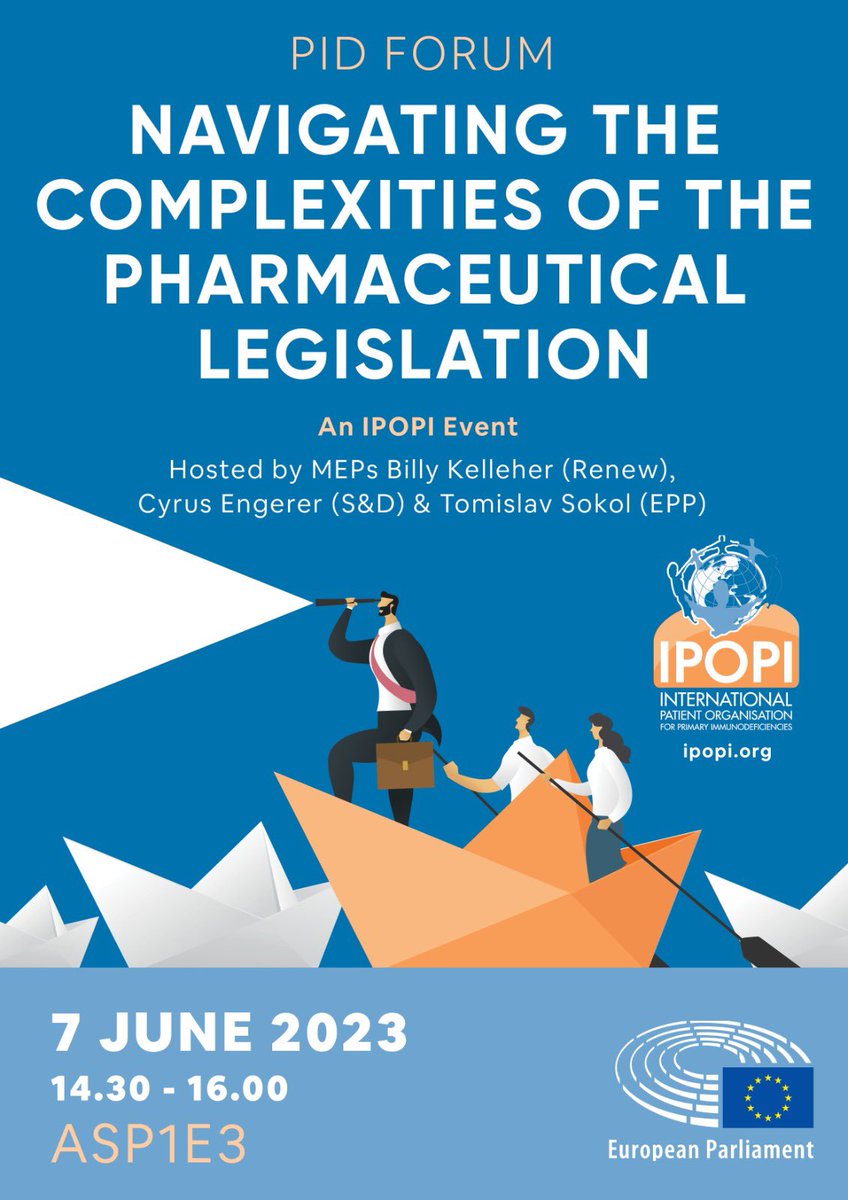 engerer's tweet image. On 7 June, @BillyKelleherEU, @TomislavSokol &amp;amp; I will be welcoming @ipopi_info in the Parliament to discuss the #pharma legislation&apos;s value for people with #PIDs and how to address inequities in patient access to innovative medicinal products

Looking forward to a good discussion!