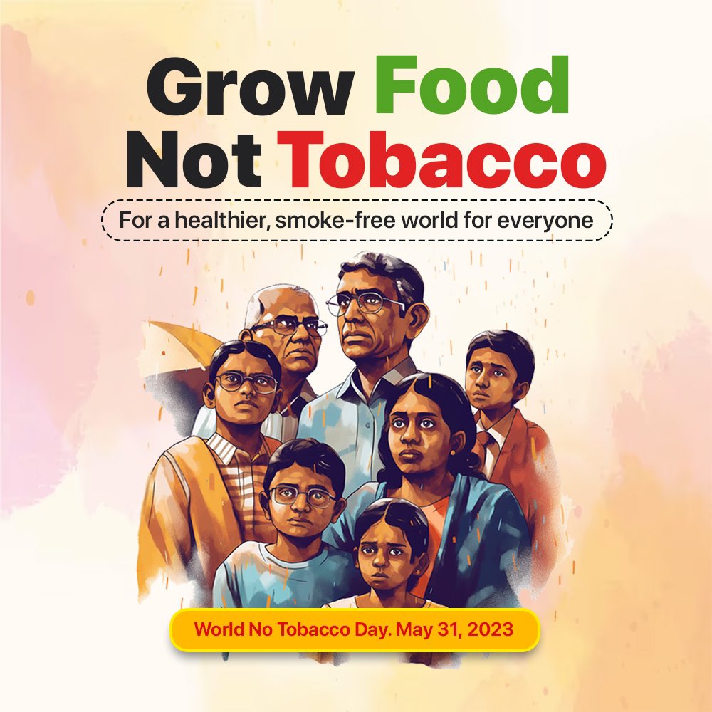 Today, on #WorldNoTabaccoDay 🚭 we at #ADIC join hands for a healthier, better tomorrow for all. ‘Grow food, not tobacco,’ as emphasized by @WHO because tobacco is harming people and the entire planet, pushing millions of people towards being food insecure!