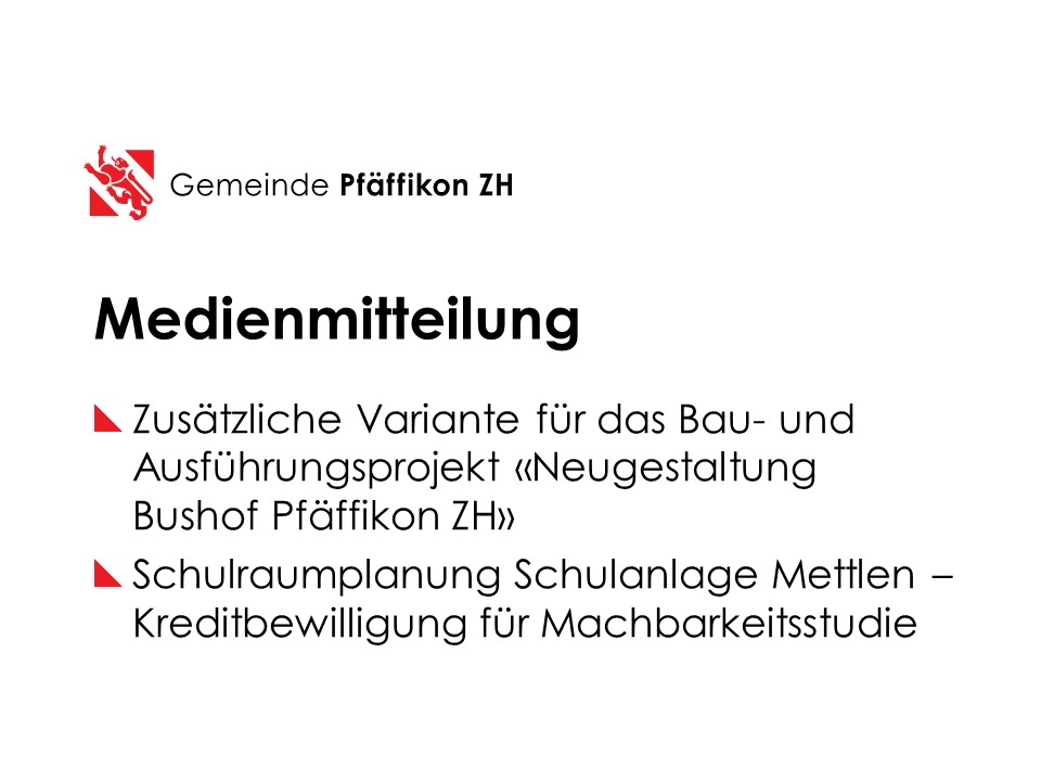 Medienmitteilung des Gemeinderats Pfäffikon ZH

Weitere Infos unter: pfaeffikon.ch/2023/05/31/zus…