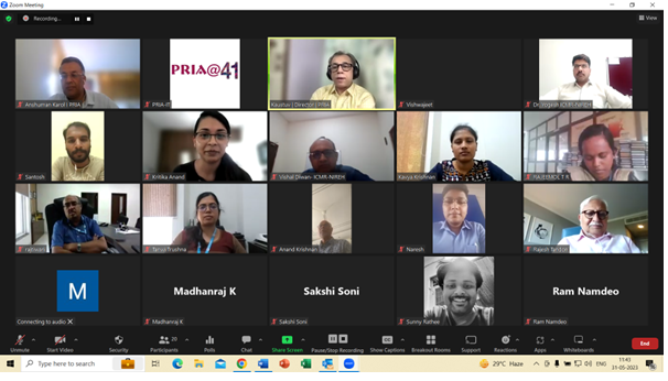 '...unless you go to the field and practice, theory always remains a theory” @RTandon_PRIA at  Valedictory session on #CBPR in Environmental Health in collaboration with @PRIA_India and @nirehbhopal. @FoundationMf @CYSDOdisha @Samarthan_CDS @sahbhagi_ssk @UNESCOchairCBR