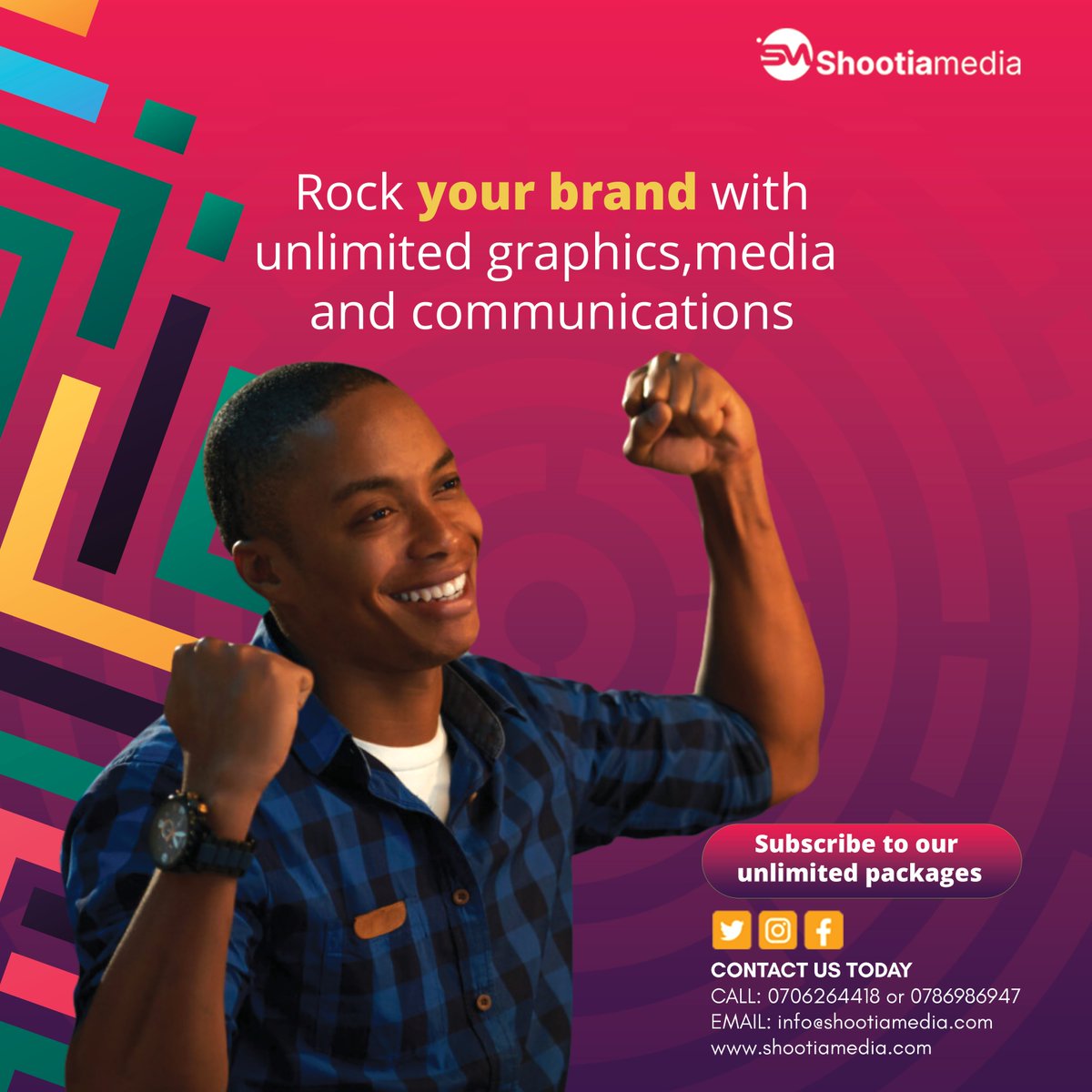 shootiamedia's tweet photo. Don't let your brand's visibility slip away. @shootiamedia helps you stay on top. Be assured that your brand will rock the world with our unlimited packages. We offer unlimited packages for (#Graphics, #Video) at https://t.co/tmCfwP1mJs. 
Book today! https://t.co/sU8l6g6VNl