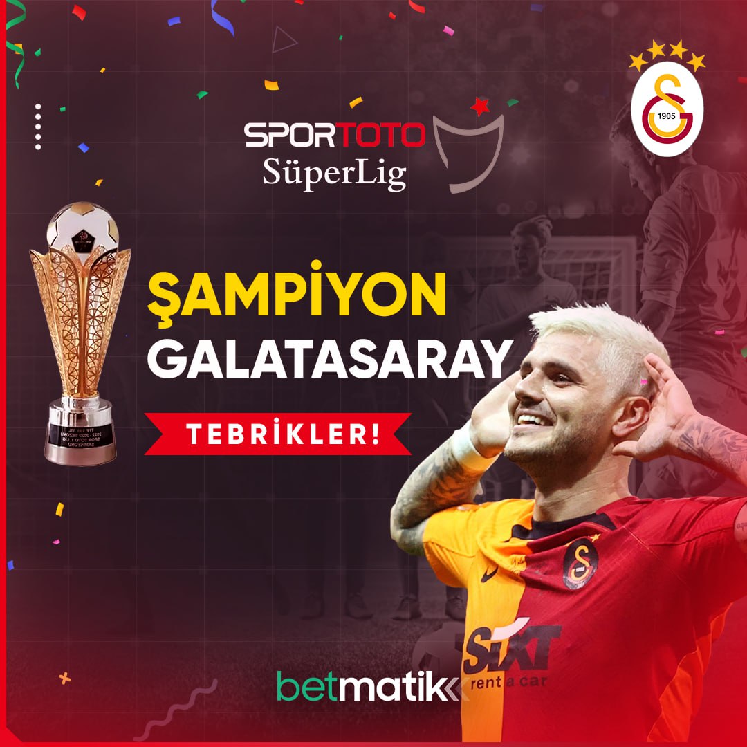2022 - 2023 Sezonu Sportoto Süper Lig Şampiyonu Galatasaray'ı Tebrik Ederiz...🏆🧡