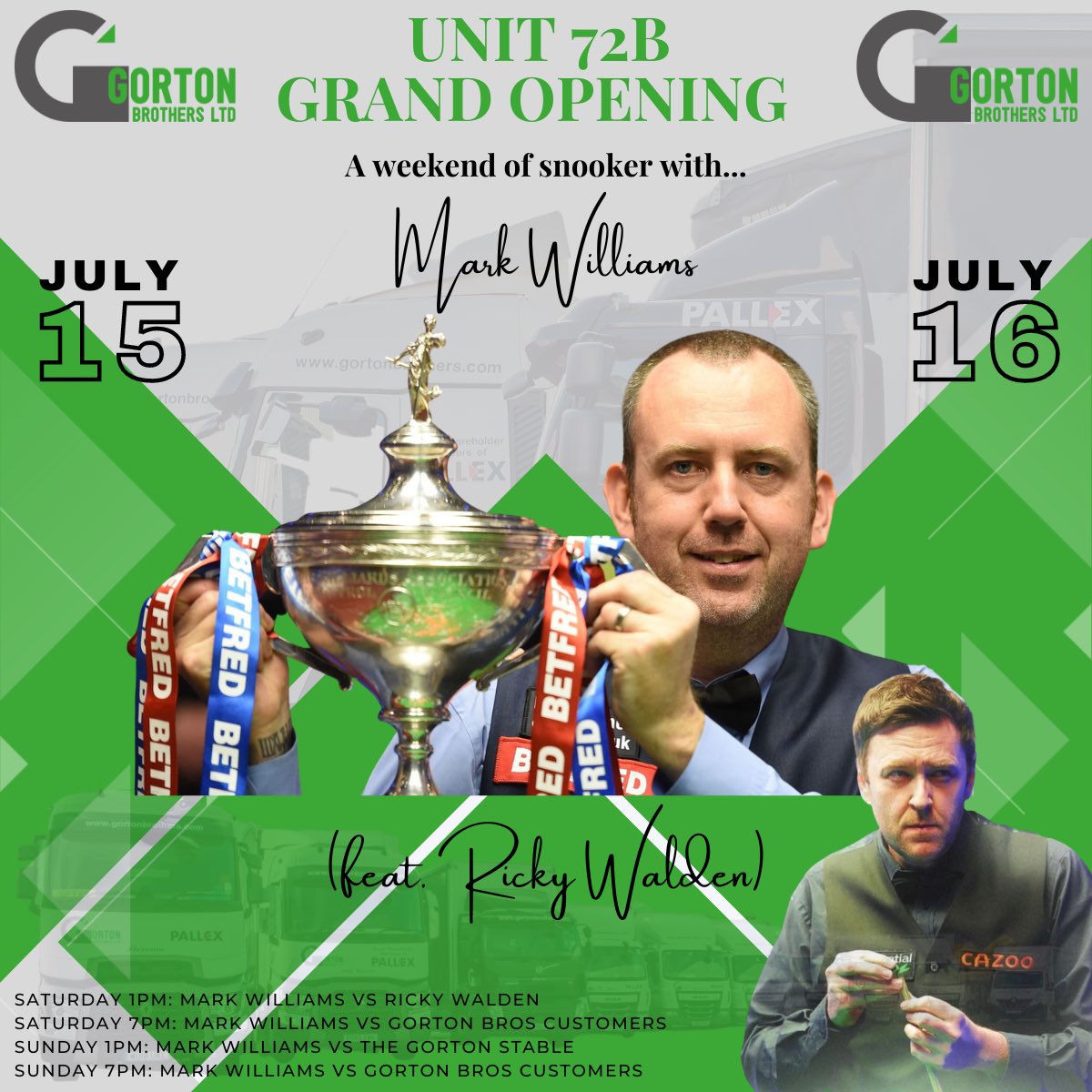 A weekend of entertainment courtesy of the ‘Welsh Potting Machine’ celebrating the grand opening of Gorton Brothers Limited new state of the art storage and distribution facility on Wrexham Industrial Estate.