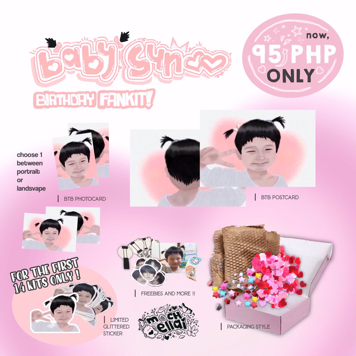 🛒 wts lfb ph ! #mochicartz

baby sunoo birthday kit #bymoch 🎀
🧾 95 PHP + 20 PF + SF

𓄲 nrdp | payo 50% | dop : 3-7 days !!
𓄲 dm / reply to order | for questions
       - indicate if landscape or portrait

📋 rcbyt. comfimochi.carrd.co

tags. enhypen kim sunoo fankit