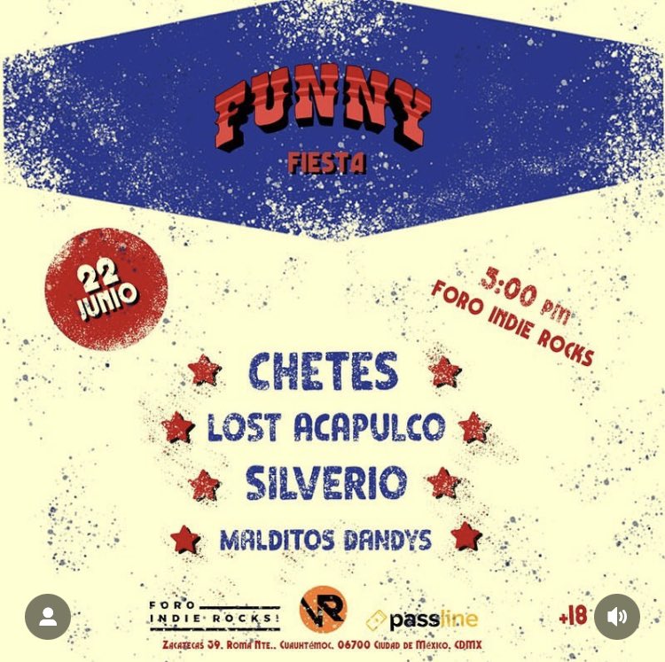 Junio 22.
Foro Indie Rocks
#FunnyFiesta