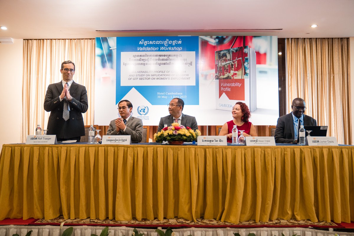 UNCambodia's tweet photo. Validation Workshop for Cambodia's Vulnerability Profile is underway! 🇰🇭 The workshop, led by @UNCTAD and Cambodia’s Ministry of Planning, aims to identify key vulnerabilities and develop a national roadmap for #LDC graduation. https://t.co/rRHgKsN5it