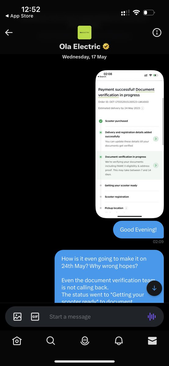 RonitFRDE's tweet photo. Such a bad trip already this is with @OlaElectric @bhash
Super gimmicky.
Shit is that I have to rant here. 
Now their support will reply on this with a typical template. Bla.
@atherenergy I hope you don’t treat your customers this bad :) All the best ! https://t.co/pj5rKtnr2z